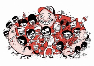 Illustration by Michael Hacker for Squoodge Records Family