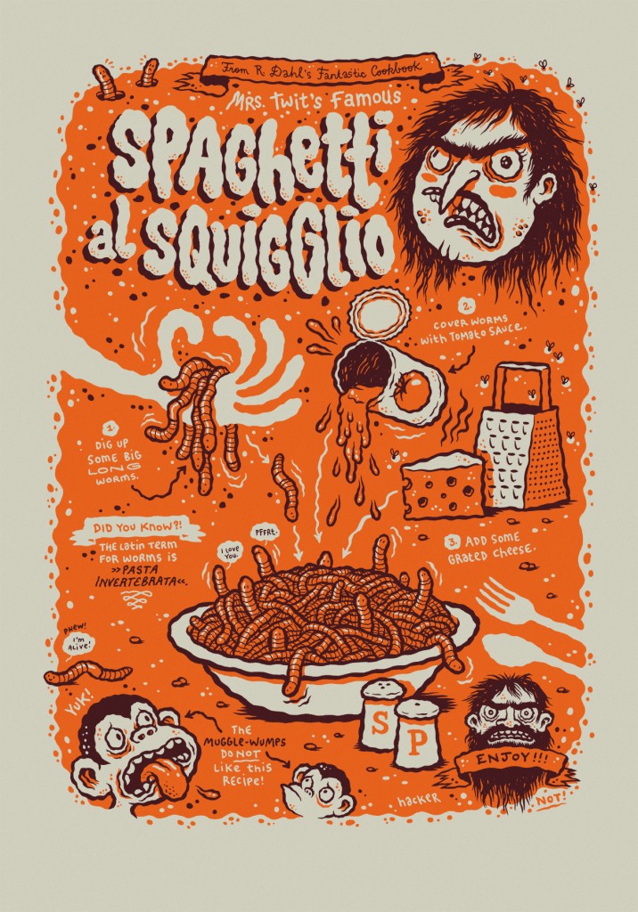 Roald Dahl inspired The Twits poster by Michael Hacker