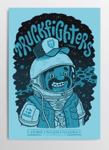 Screen printed gig poster for Truckfighters at Poolbar Feldkirch by Michael Hacker