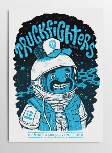 Screen printed gig poster for Truckfighters at Poolbar Feldkirch by illustrator Michael Hacker