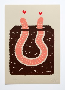 Michael Hacker Love yourself worms illustration
