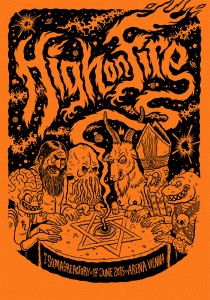 Michael Hacker gig poster for High On Fire with Suma and Reactory at Arena Vienna