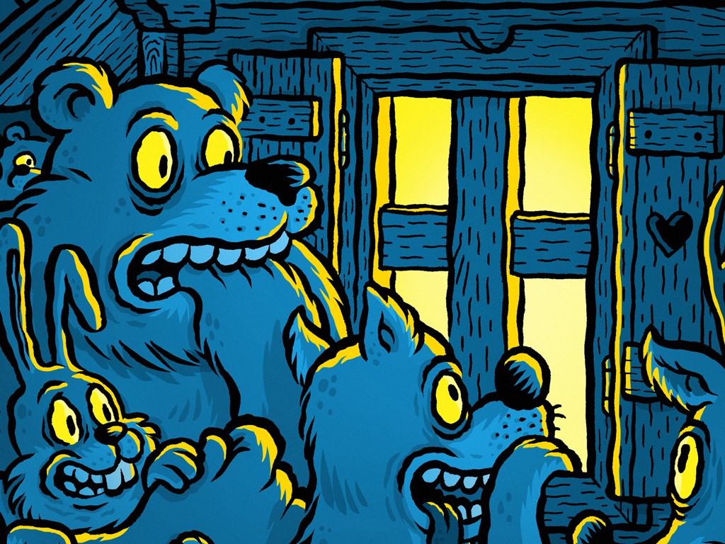 Detail of my Isolation Camp art print by Michael Hacker