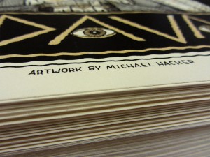 Close up of my screen printed tour poster for Kadavar