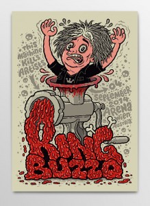 Screen printed gig poster for King Buzzo of The Melvins at Arena Wien by illustrator and comic artist Michael Hacker