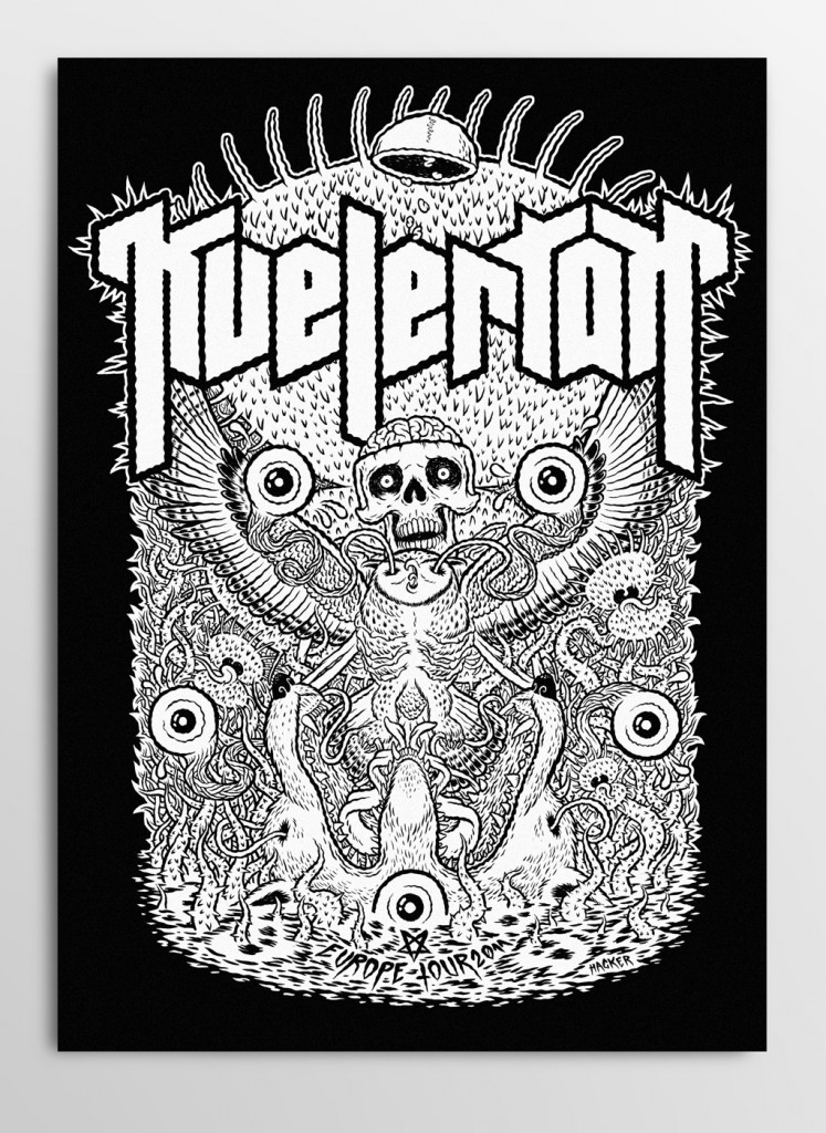 Screen printed gig poster for Kvelertak by Michael Hacker