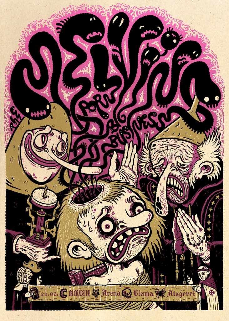 The Melvins Vienna gig poster by Michael Hacker