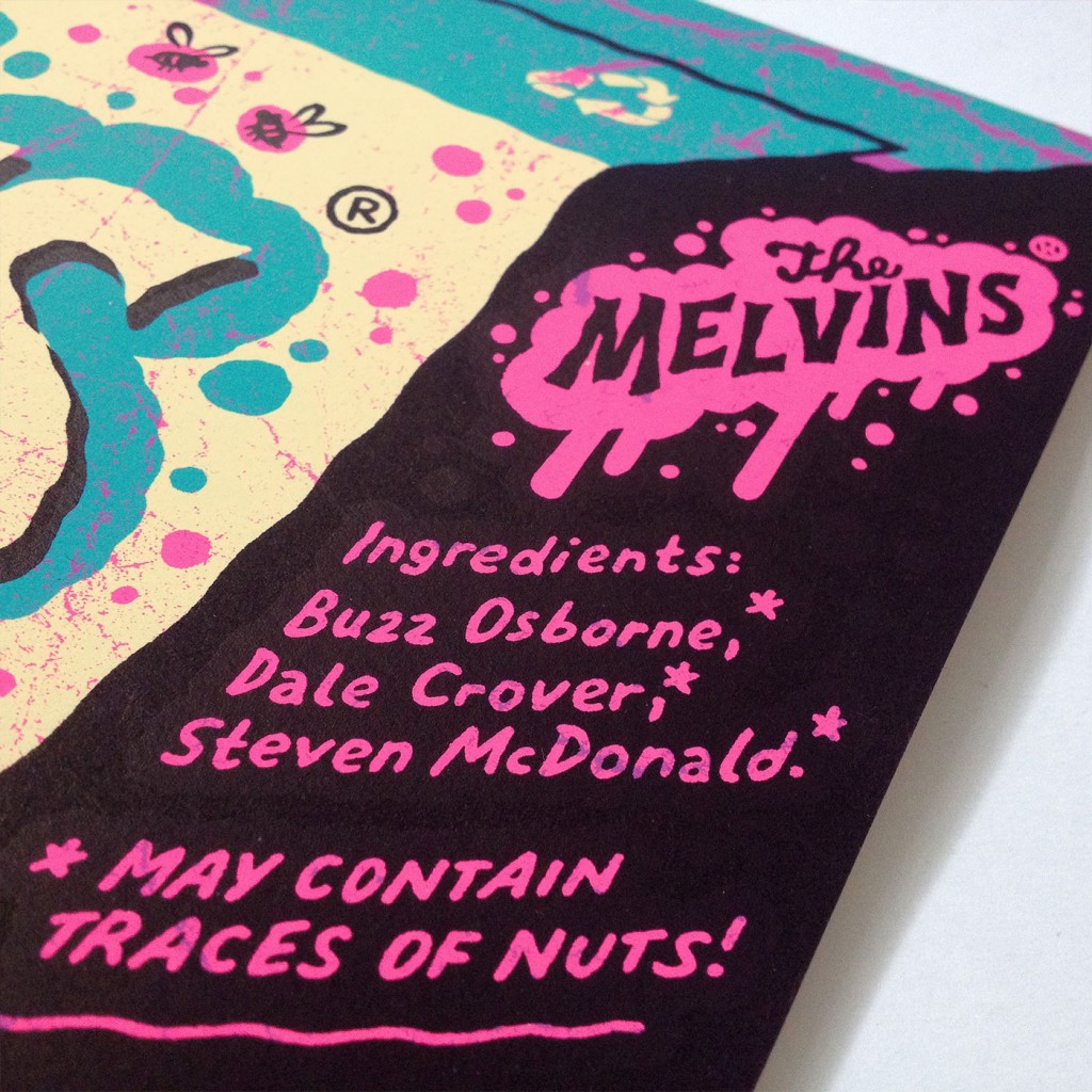 Melvins Berlin cereal box shaped gig poster by Michael Hacker