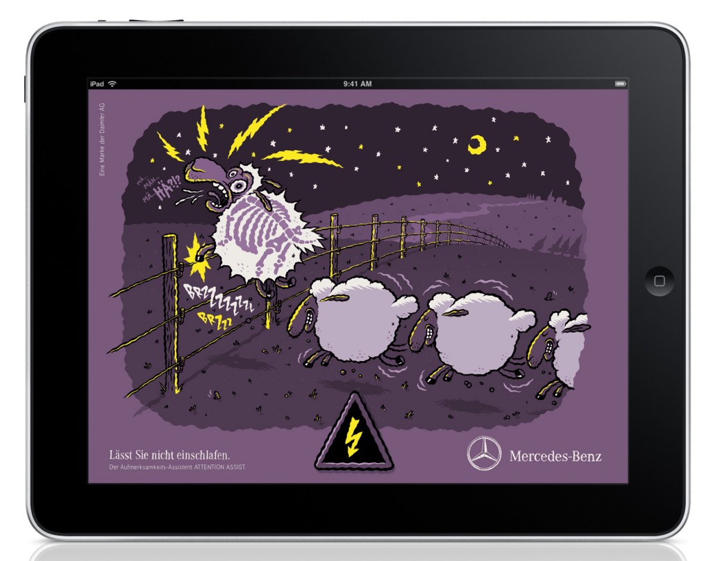 Sheep illustration by Michael Hacker for Mercedes