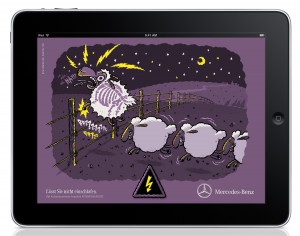 Sheep illustration by Michael Hacker for Mercedes