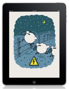 Sheep counting illustration by Michael Hacker for Mercedes and Jung von Matt/Donau