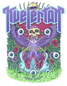 2011 tour poster for Kvelertak by illustrator Michael Hacker