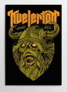 Screen printed Kvelertak zombie viking poster by Michael Hacker