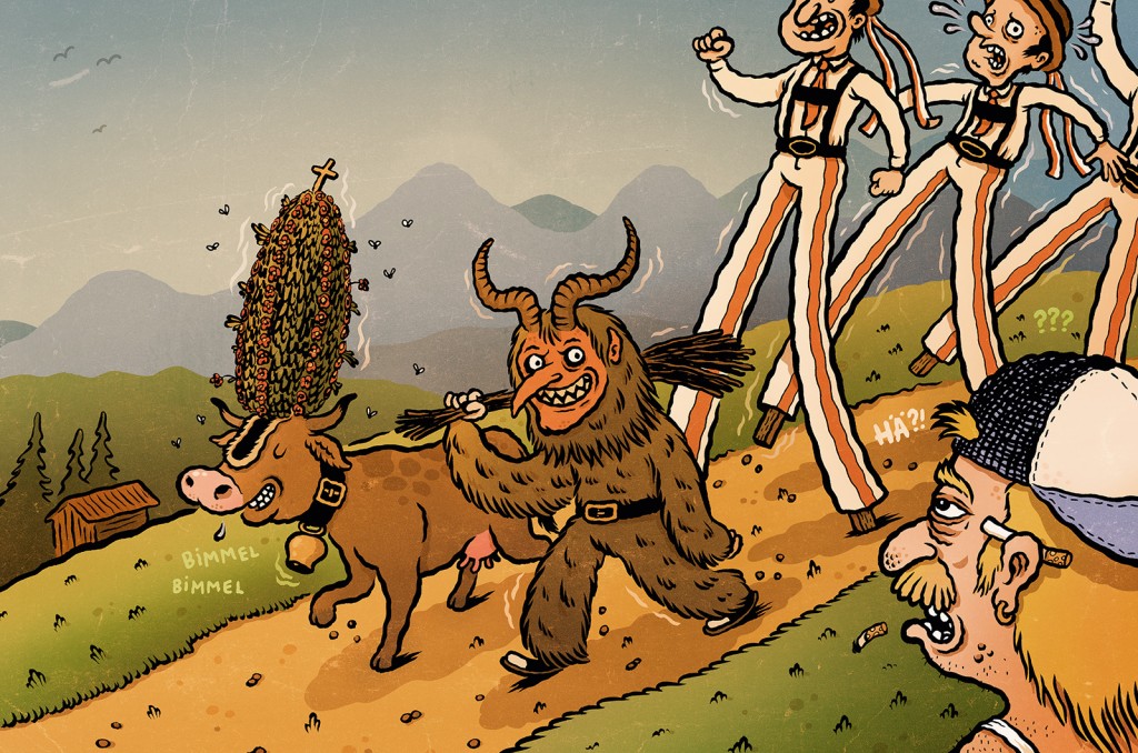 Weird traditions - Editorial Illustration by Michael Hacker for VICE magazine