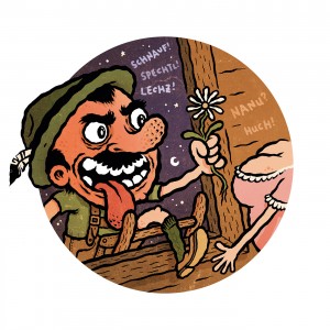 Fensterln - Editorial Illustration by Michael Hacker for VICE magazine