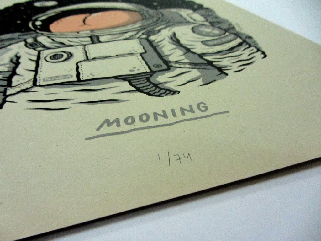 Mooning aka. Asstronaut aka. Butt Aldrin screen print by Michael Hacker
