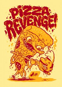 Pizza Revenge screen printed art print by Michael Hacker