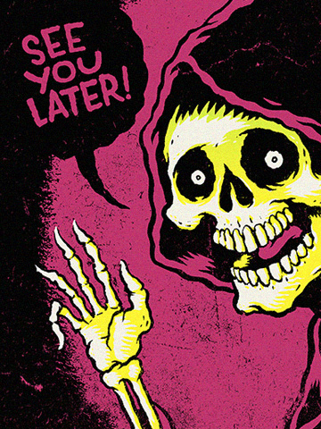 Polite But Still Grim Reaper screen print by Michael Hacker