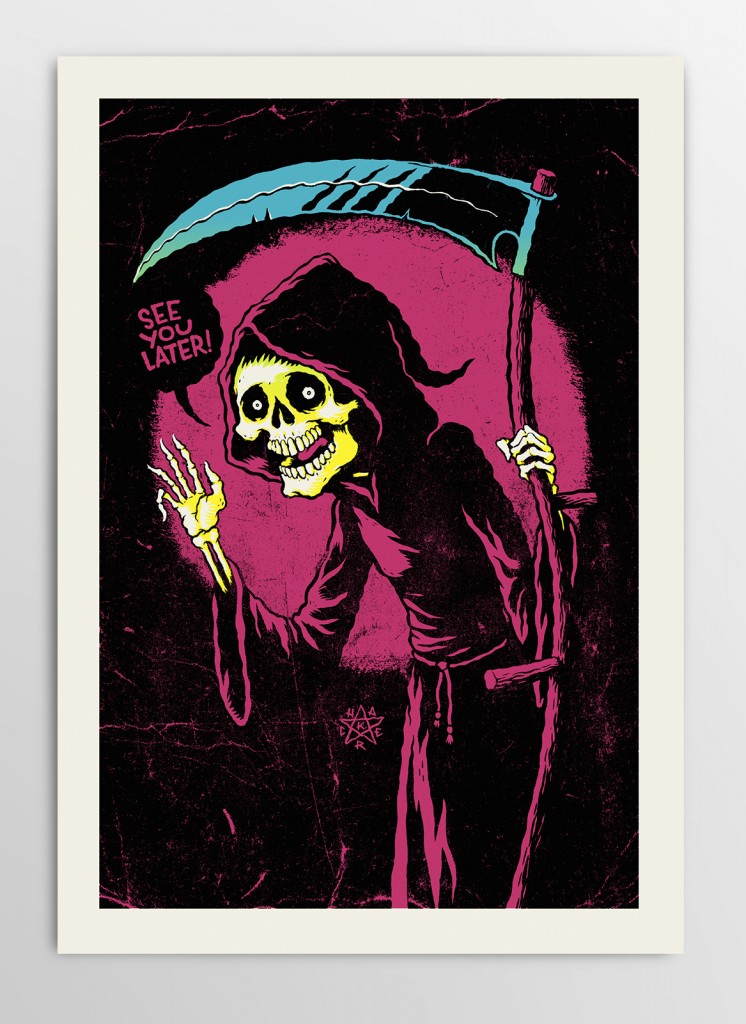 Reaper screen print by Michael Hacker