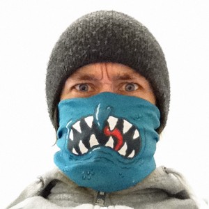Illustration for Slash Snowboards neckwarmer by Michael Hacker