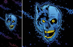 Wolf Skull illustration for Slash Snowboards by Michael Hacker