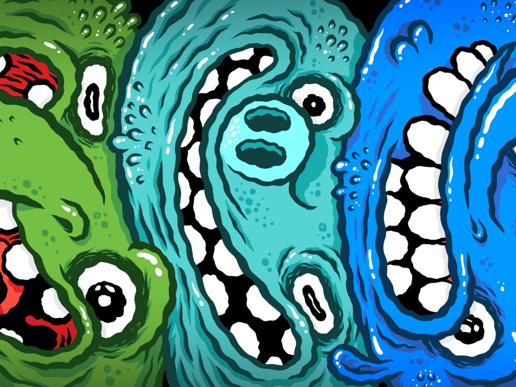 Happy Place illustration for Gigi Rüf's Slash Snowboards by Michael Hacker