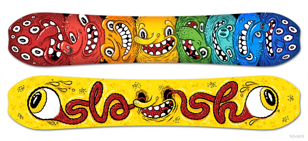 Happy Place illustration for Slash Snowboards by Michael Hacker