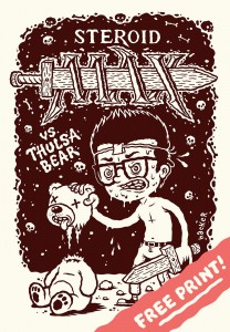Limited Steroid Max comic screen print by Michael Hacker