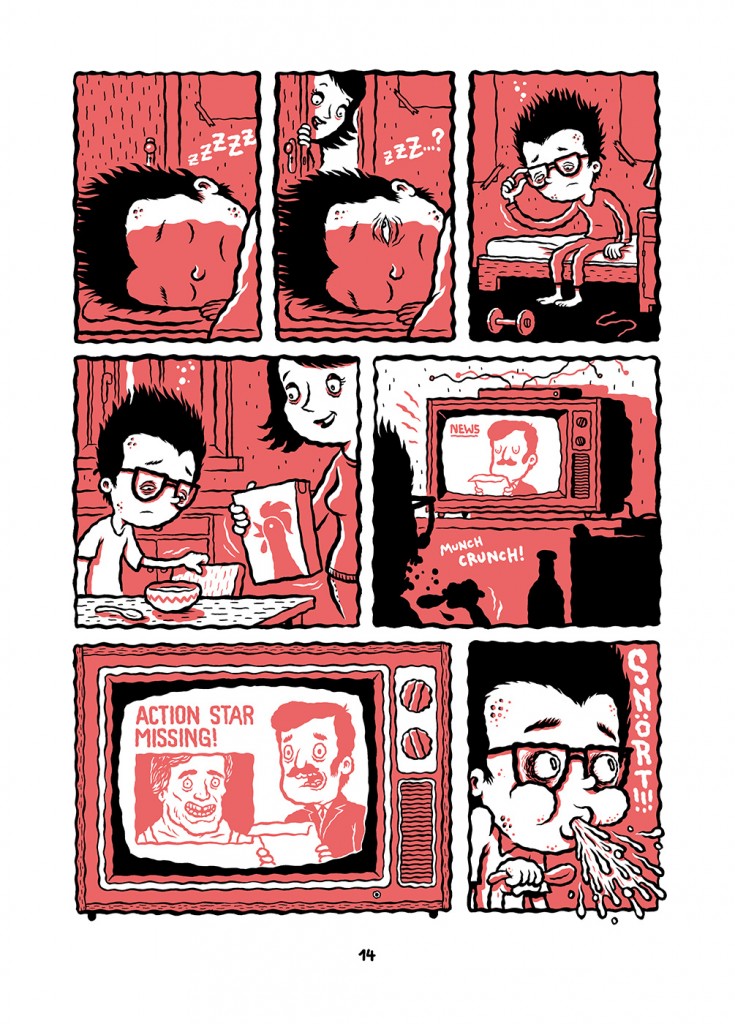 Steroid Max comic page by illustrator Michael Hacker