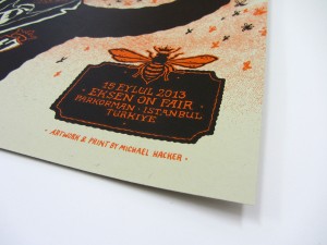 Screen printed gig poster for The Hives at Eksen on Fair in Istanbul by illustrator Michael Hacker