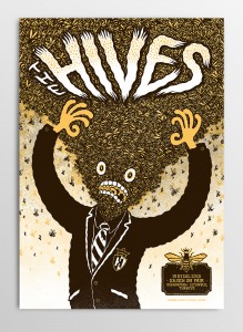 Screen printed gig poster for The Hives at Eksen on Fair in Istanbul by illustrator Michael Hacker