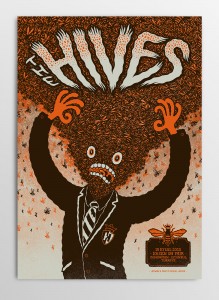Screen printed gig poster for The Hives at Eksen on Fair in Istanbul by illustrator Michael Hacker